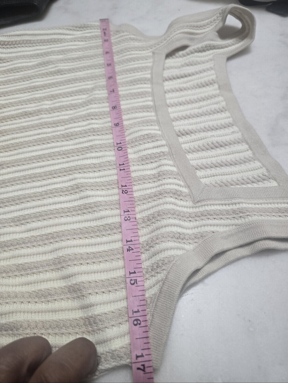 Lands' End Cream Textured Midi Dress - Picture 15 of 15